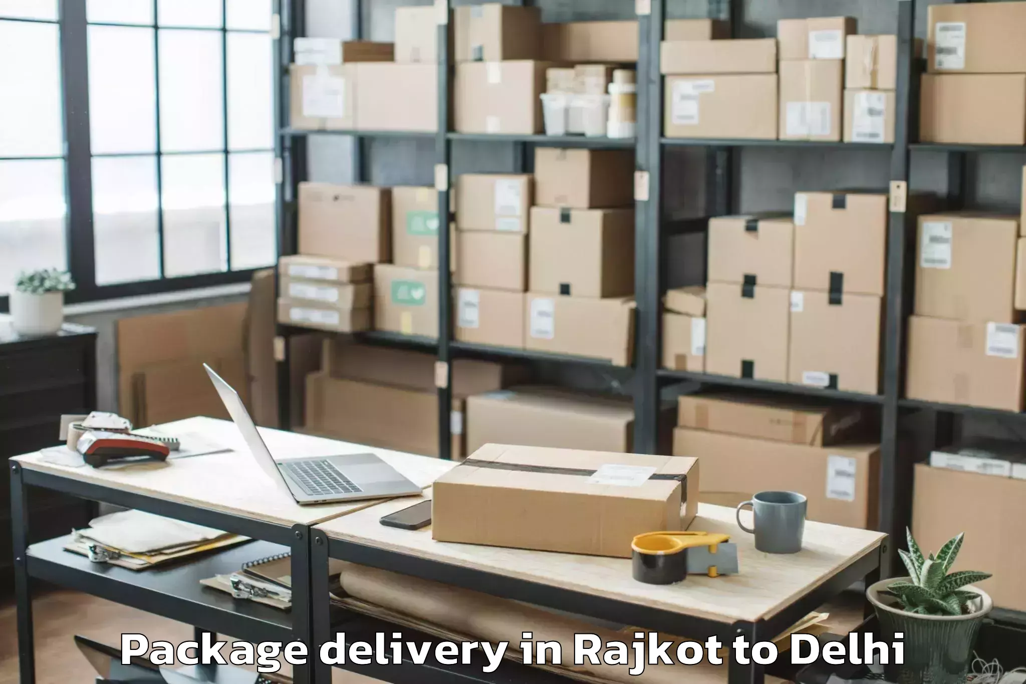 Professional Rajkot to City Centre Mall Dwarka Package Delivery